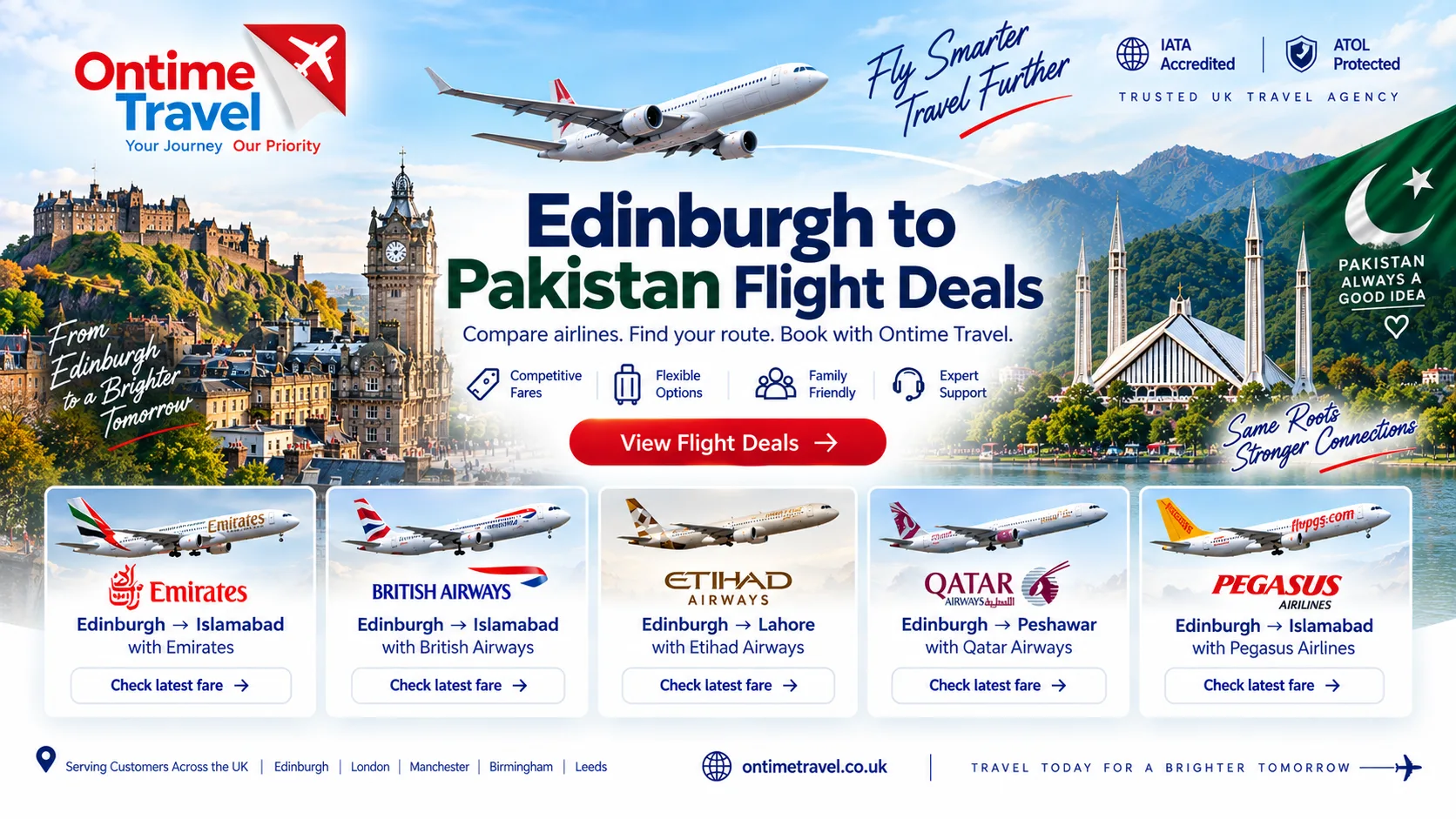 Edinburgh to Pakistan Flights — compare airlines and get a quote
