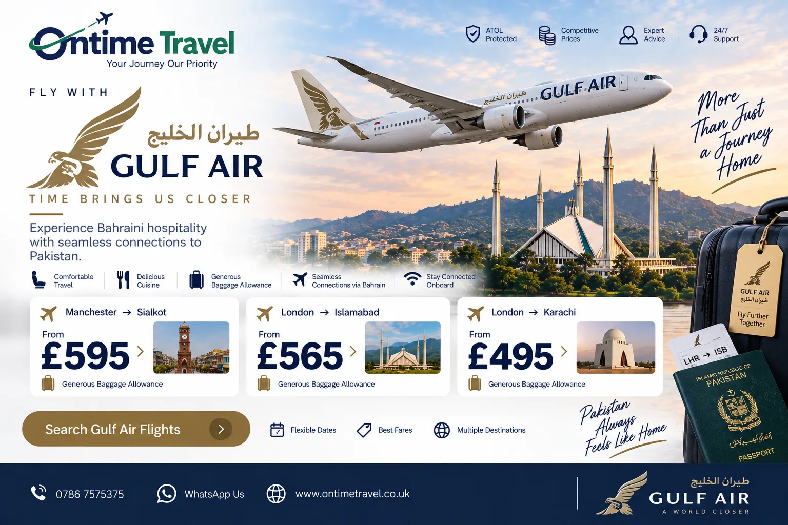 Manchester to Pakistan with Gulf Air — compare airlines and get a quote