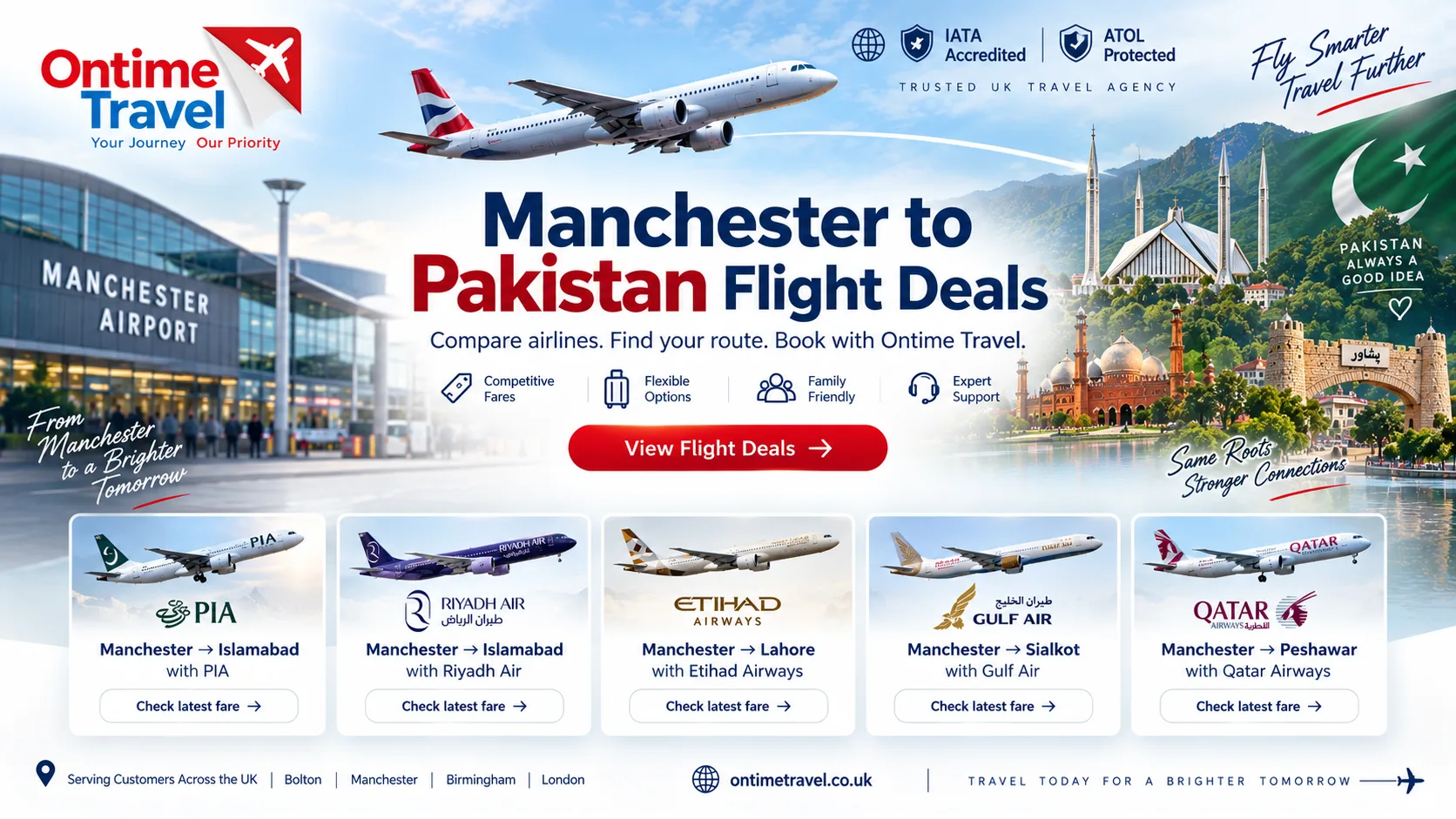 Manchester to Pakistan Flights — compare airlines and get a quote